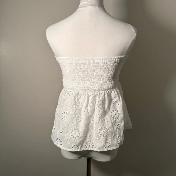 Eyelet cottagecore  strapless shirt S - Picture 5 of 5